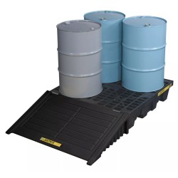 Rampa para palé de control de derrames EcoPolyBlend de 4 tambores cuadrados